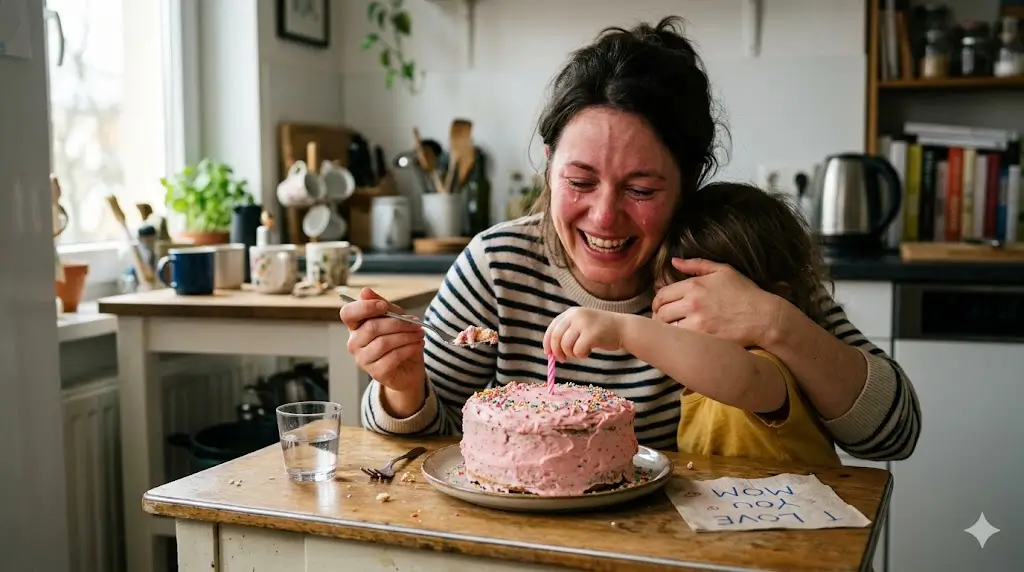 single mom crying birthday cake 2 Steps: The Ultimate Rescue Recipe