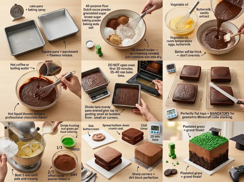 easy minecraft cake 9 best steps for a gamer party