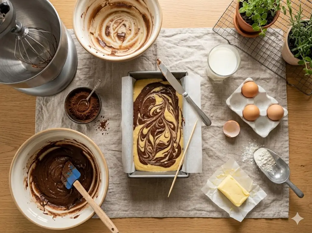 Marble cake: 5 best steps to bake it
